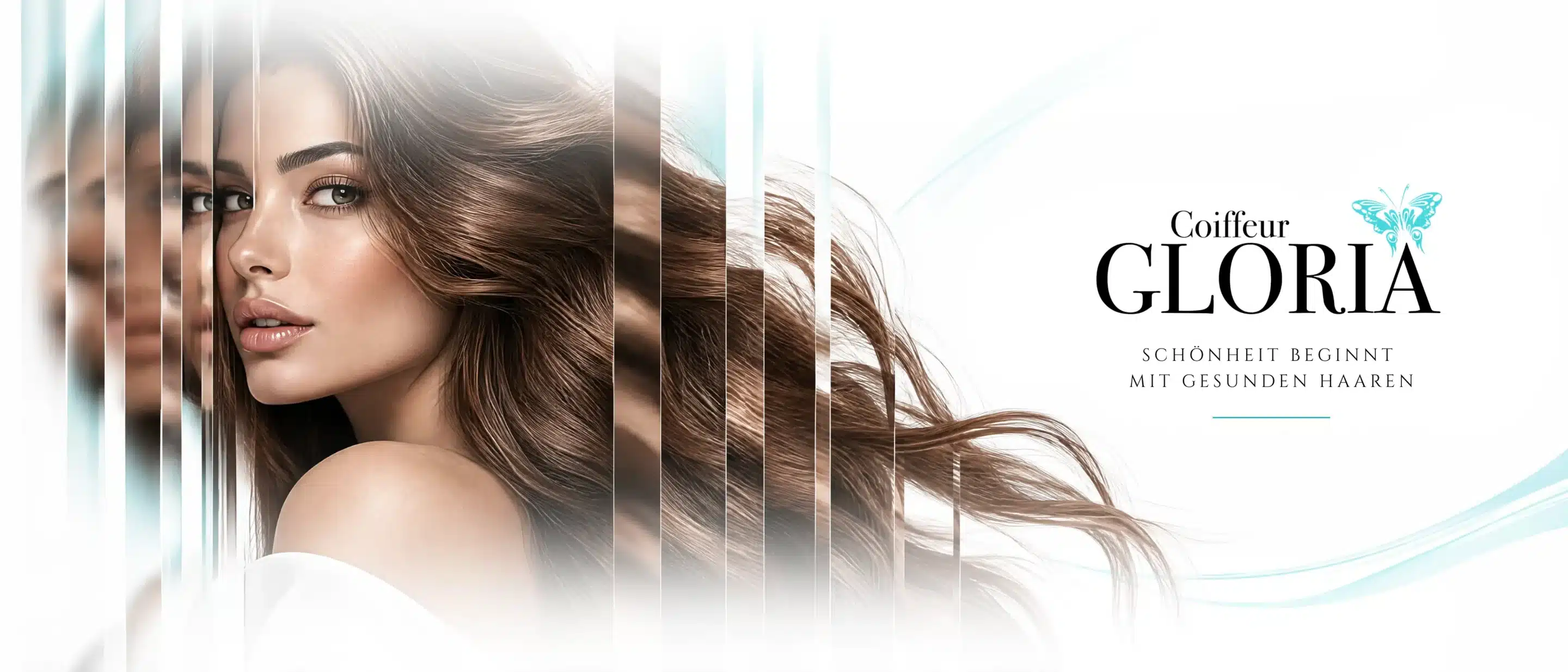 Frau mit langen Braunen Haaren, Coiffeur Gloria Widnau