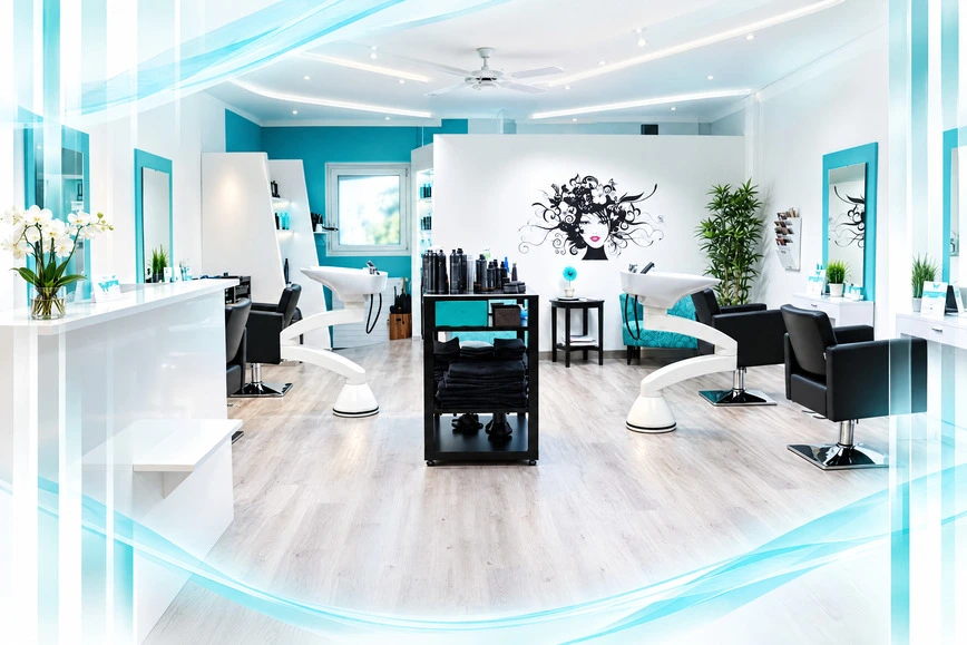 Salon Coiffeur Gloria Widnau Coiffeur Gloria Widnau: moderner Friseursalon mit Waschplätzen, Frisierstühlen und Wandbild einer Frau mit Blumenhaar